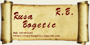 Rusa Bogetić vizit kartica